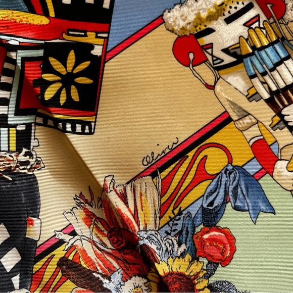 Hermès Paris “Kachinas” Native Silk Scarf Designed by Kermit Oliver - Picture 11 of 14